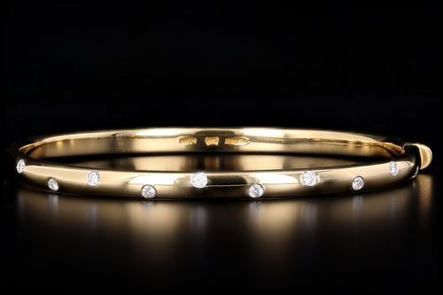 Tiffany & Co. 18K Yellow Gold & Platinum Etoile Diamond Bangle - Queen May