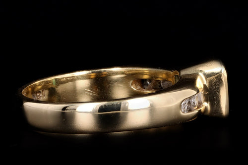 18K Yellow Gold .58 Carat Natural Emerald & Diamond Ring - Queen May