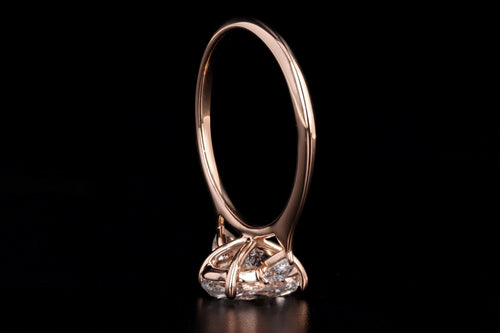 18K Rose Gold 2 Carat Oval Diamond Engagement Ring IGI Certified - Queen May