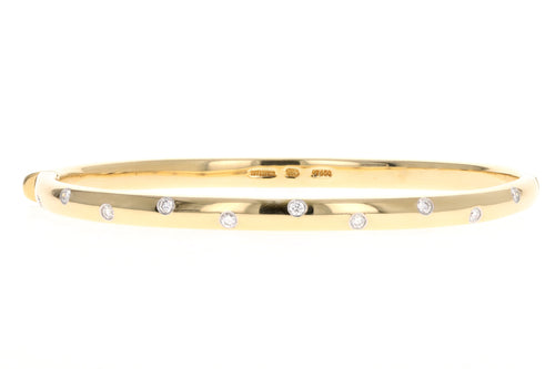 Tiffany & Co. 18K Yellow Gold & Platinum Etoile Diamond Bangle - Queen May