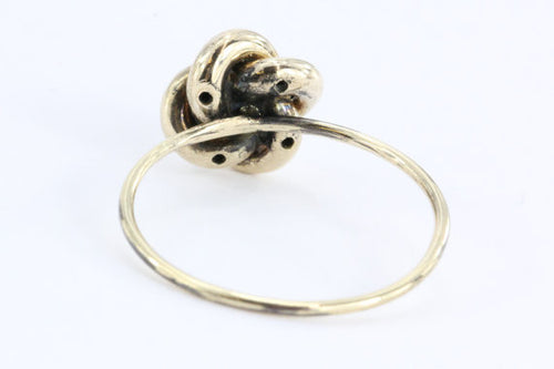 Antique Victorian 14K & 10K Gold Love Knot Seed Pearl Stick Pin Conversion Ring - Queen May