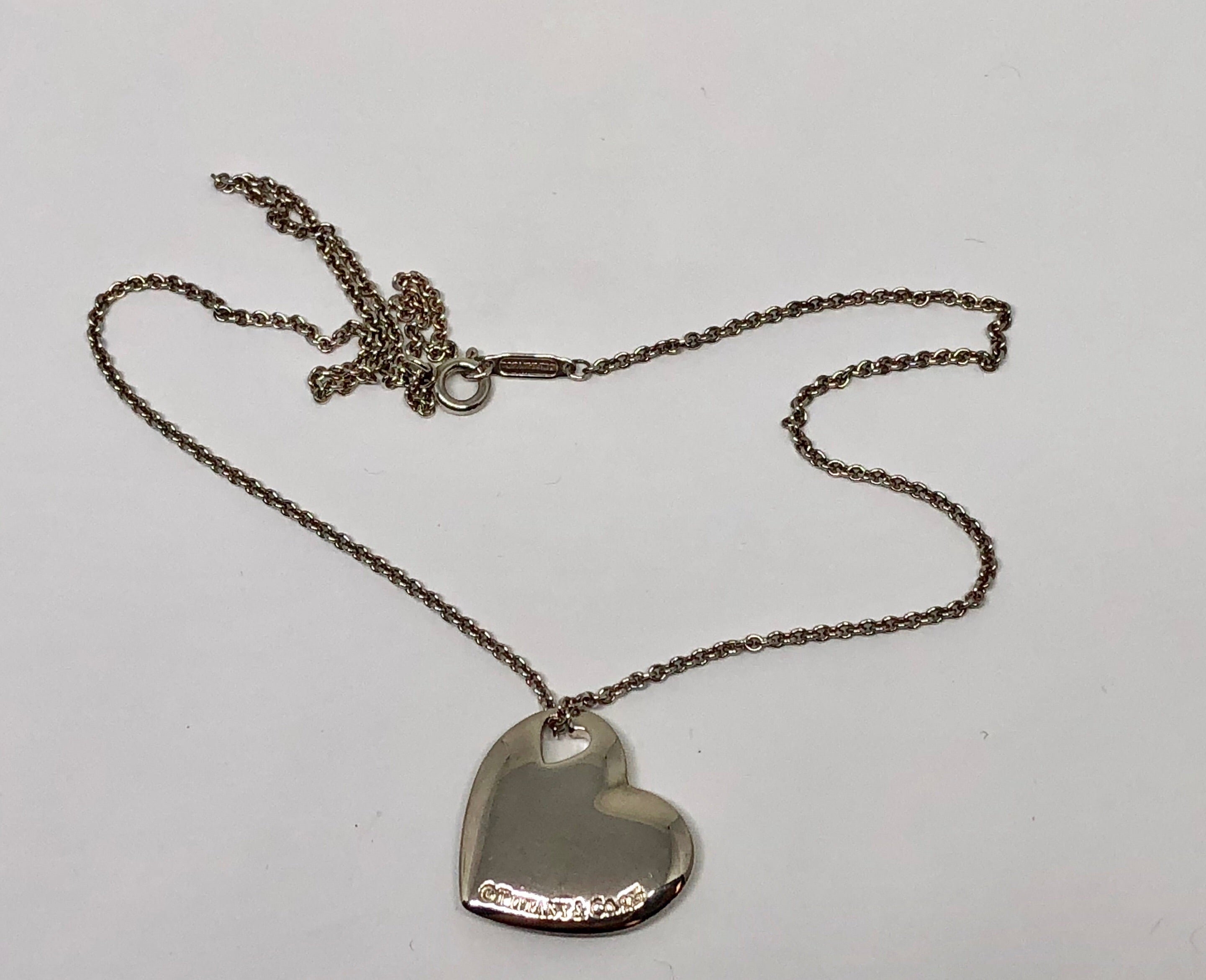 Preloved Tiffany & Co. Elsa Peretti Double Open Heart Silver Rose Gold  Necklace
