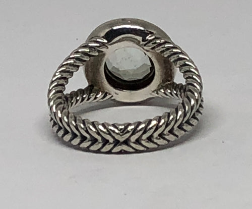 David Yurman Sterling Silver Diamond & Prasiolite Ring Size 6 - Queen May