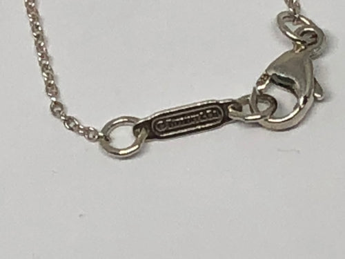 Tiffany & Co Sterling Silver Bow Box Present Charm Necklace 16.75" - Queen May