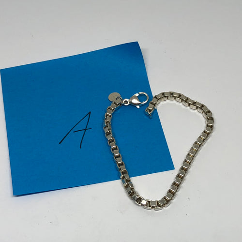 Tiffany & Co Sterling Silver Venetian Box Link Bracelet 7.5" A - Queen May
