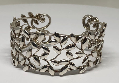 Tiffany & Co Sterling Silver Paloma Picasso Olive Leaf Cuff Bracelet - Queen May