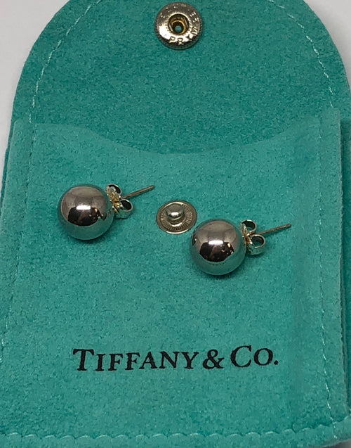 Tiffany & Co Sterling Silver 10mm Ball Earring Studs - Queen May