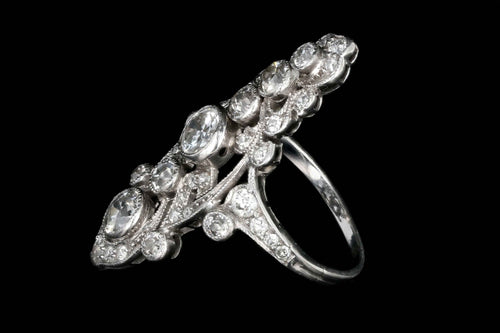 Edwardian Platinum .60 Old European Cut Diamond Statement Ring - Queen May