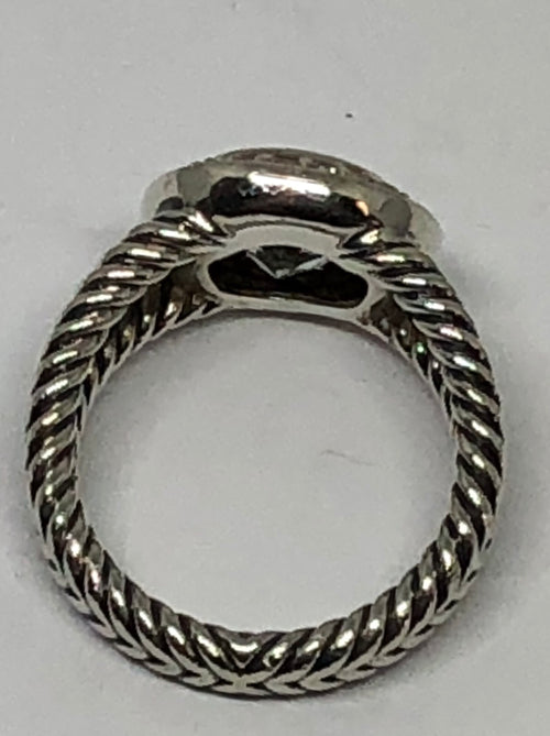 David Yurman Sterling Silver Diamond & Prasiolite Ring Size 6 - Queen May
