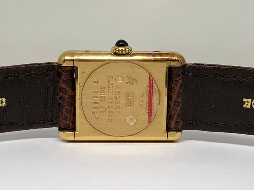Cartier Sterling Silver Gold Washed Must de Cartier Tank Women's Watch Mechanical - Queen May
