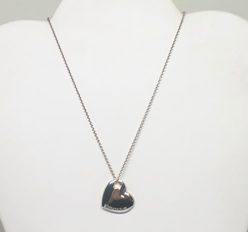 Tiffany & Co Sterling Silver Double Heart Cutout Pendant Necklace - Queen May