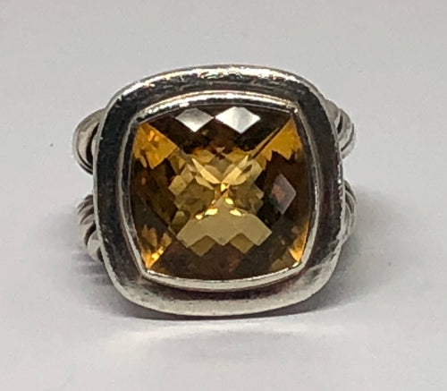 David Yurman Sterling Silver Citrine Albion Ring Size 6.25 - Queen May