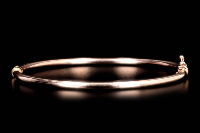 14K Rose Gold Tube Bangle - Queen May