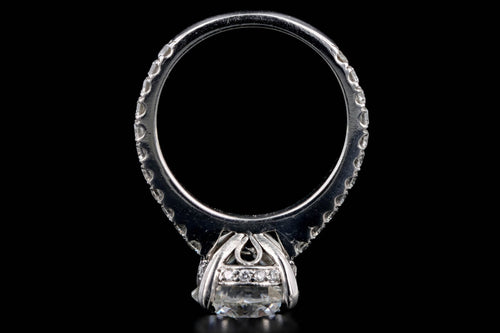 Platinum 3.24 Carat Round Brilliant Diamond Hidden Halo Engagement Ring GIA Certified - Queen May