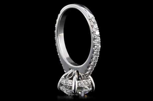 Platinum 3.24 Carat Round Brilliant Diamond Hidden Halo Engagement Ring GIA Certified - Queen May