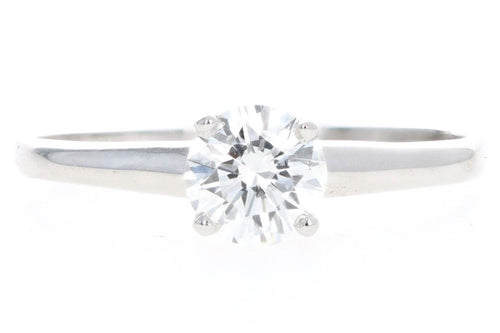 14K White Gold 0.72 Carat Round Brilliant Diamond Solitaire Engagement Ring - Queen May
