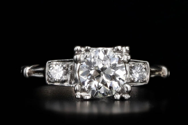 Art Deco 0.90 Carat Old European Diamond Engagement Ring - Queen May