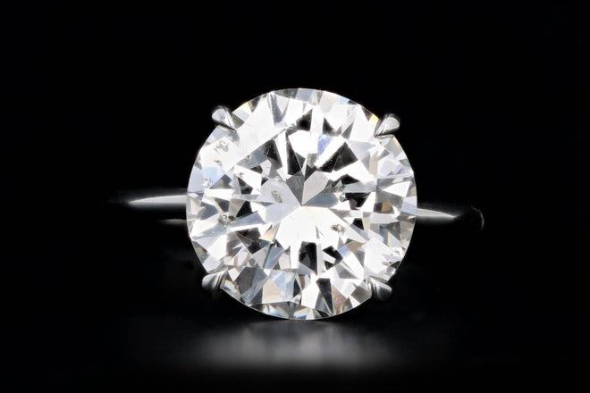 Platinum 5.82 Carat Round Brilliant Diamond Solitaire Engagement Ring GIA Certified - Queen May