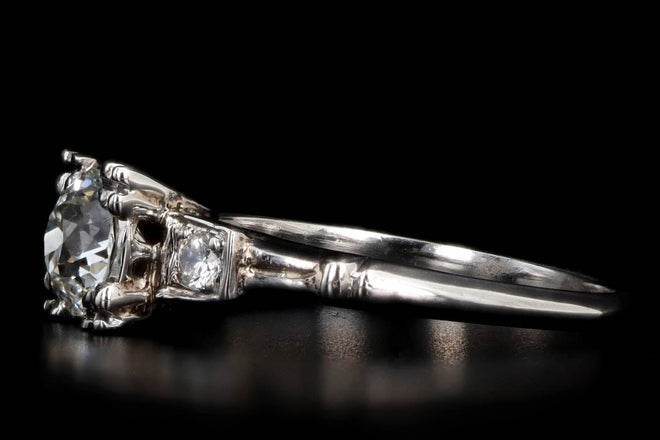 Art Deco 0.90 Carat Old European Diamond Engagement Ring in Platinum - Queen May