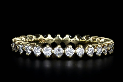 18K Yellow Gold 0.50 Carat Total Weight Diamond Round Eternity Band - Queen May