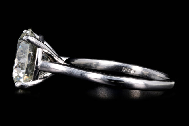 Platinum 4.16 Carat Round Brilliant Cut Diamond Solitaire Engagement Ring GIA IGI Certified - Queen May