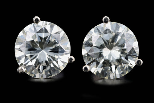 14K White Gold 4.78 Carat Total Weight Round Brilliant Cut Diamond Martini Stud Earrings GIA Certified - Queen May