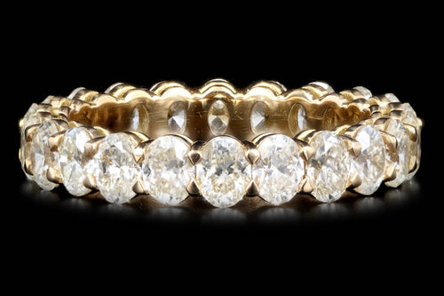 18K Yellow Gold 3.20 Carat Total Weight Oval Cut Diamond Eternity Band - Queen May