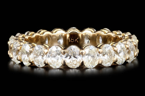 18K Yellow Gold 3.20 Carat Total Weight Oval Cut Diamond Eternity Band - Queen May