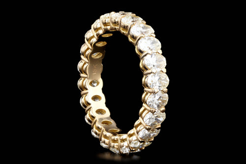 18K Yellow Gold 3.20 Carat Total Weight Oval Cut Diamond Eternity Band - Queen May