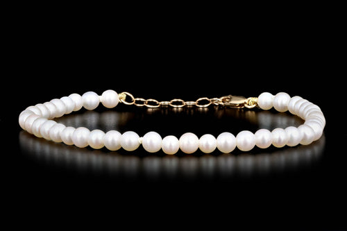14K Yellow Gold Freshwater Cultured Pearl Bracelet - Queen May