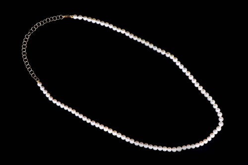 14K Yellow Gold Freshwater Cultured Pearl Choker Necklace - Queen May