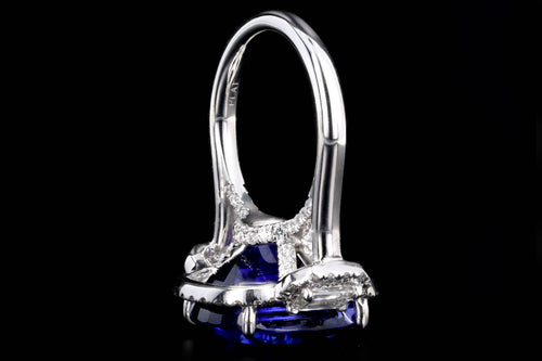 Platinum 13.6 Carat Cushion Tanzanite & Diamond Ring - Queen May