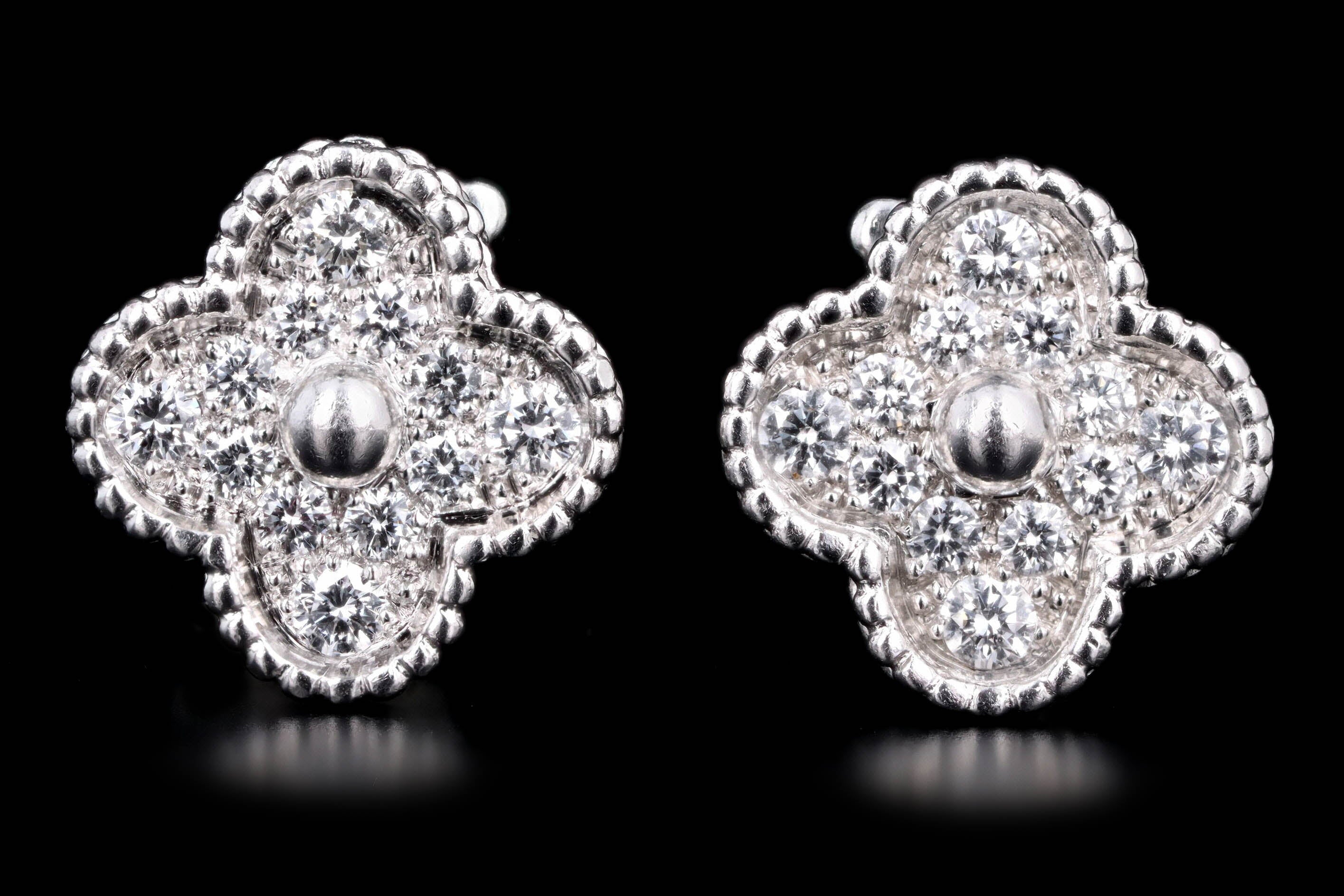 Van Cleef & Arpels Vintage Alhambra Mother Of Pearl Stud Earrings 18K  Yellow Gold | New York Jewelers Chicago