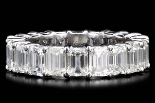 Platinum 4.72 Carat Total Weight Emerald Cut Diamond Eternity Wedding Band - Queen May