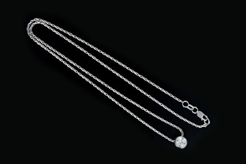 Modern 14K White Gold .80 Old European Cut Diamond Necklace - Queen May