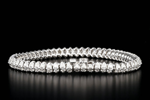 Modern 14K White Gold 5 CTW Round Brilliant Cut Diamond Bracelet - Queen May