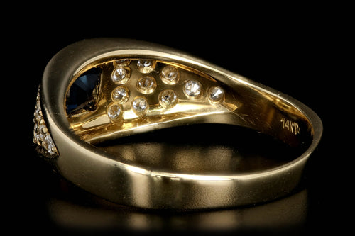 Modern Yellow Gold Sapphire and Diamond Ring - Queen May