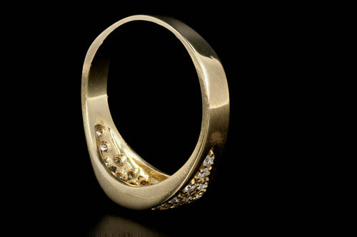 Modern Yellow Gold Sapphire and Diamond Ring - Queen May