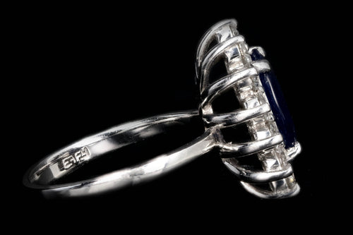 Modern Effy 14K White Gold 3 CT Oval Sapphire and Diamond Ring - Queen May