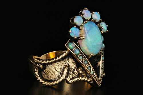14K Yellow Gold Majestic Opal Ring - Queen May