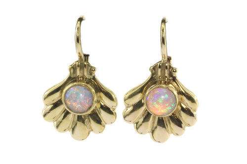 14K Rose Gold Opal Shell Earrings - Queen May