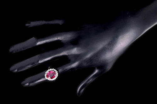 Modern Platinum 3.71 Carat Pink Tourmaline & Diamond Ring - Queen May