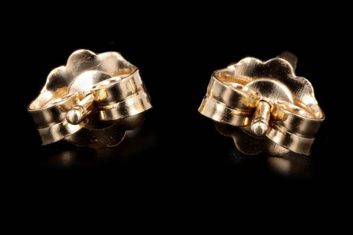 Modern 14K Yellow Gold .30 Carat Round Brilliant Cut Diamond Stud Earrings - Queen May