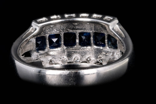 Modern Platinum 1.16 Carats Blue Sapphires & Diamond Ring - Queen May