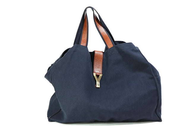 Yves Saint Laurent Navy Canvas Tote - Queen May