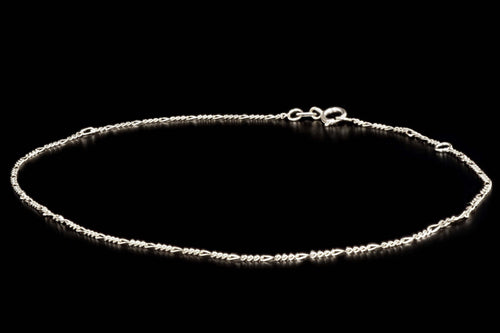 14K White or Yellow Gold Figaro Chain Anklet - Queen May