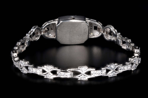 Art Deco Platinum Black Onyx & Diamond Watch Conversion Bracelet - Queen May