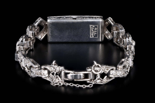 Art Deco Platinum Black Onyx & Diamond Watch Conversion Bracelet - Queen May