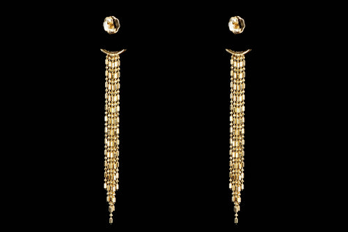 New 14K Yellow Gold Fringe Drop Earrings - Queen May
