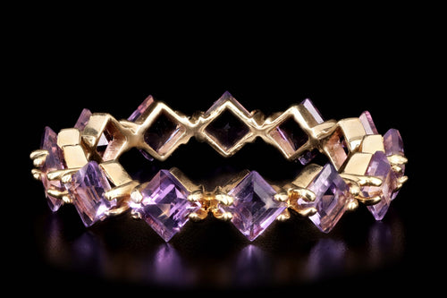 Modern 14K Yellow Gold 1.50 Carats Amethyst Band - Queen May
